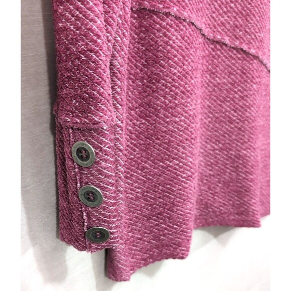 Soft Surroundings MEDIUM Terry Pullover Tunic Top Cowl Neck Pink Lagonlook Boho - Picture 9 of 16